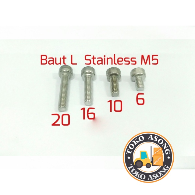 Baut L Stainless Steel M5 X 10 Stenlis