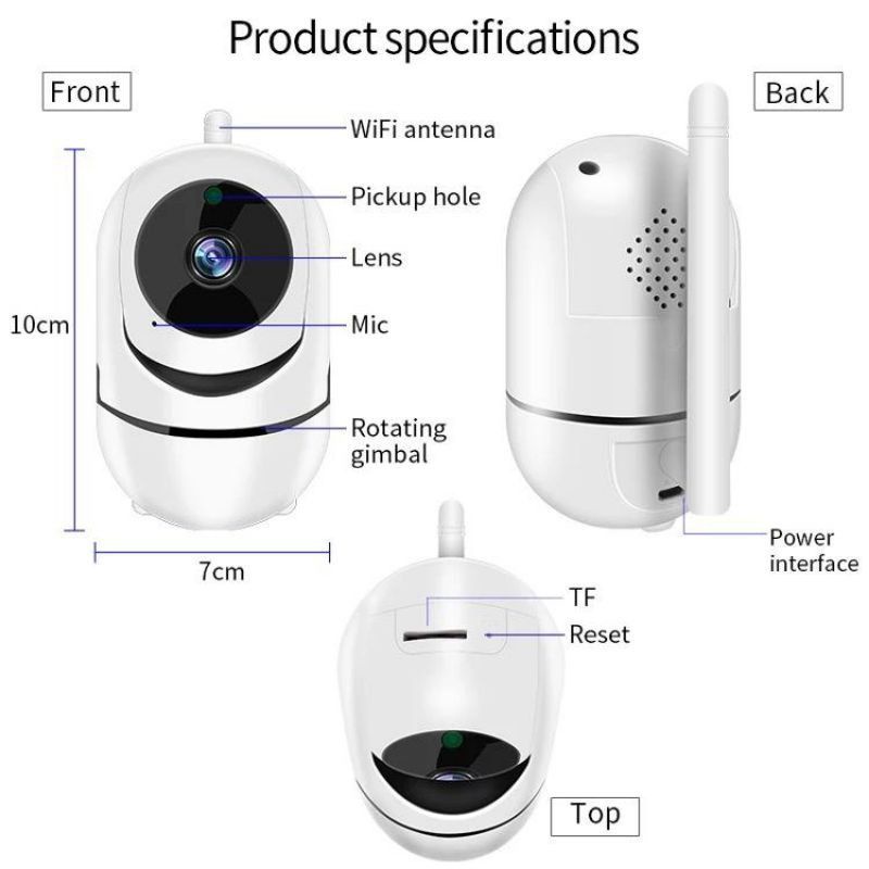 IP Camera Ycc365 Camera Cctv 8Mp WiFi Wireless HD 1080p Infrared Night Vision