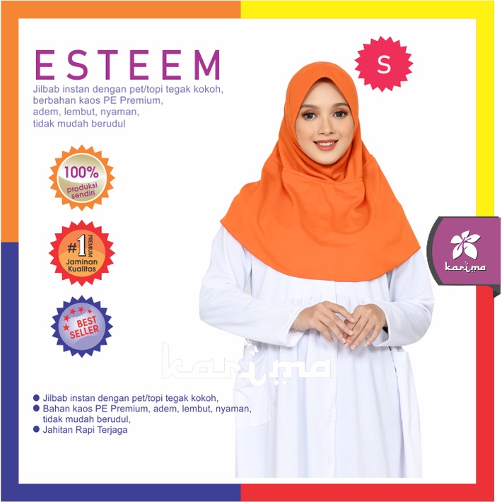 Esteem Jilbab Instan Bergo Kerudung Kaos Syari Karima Size S