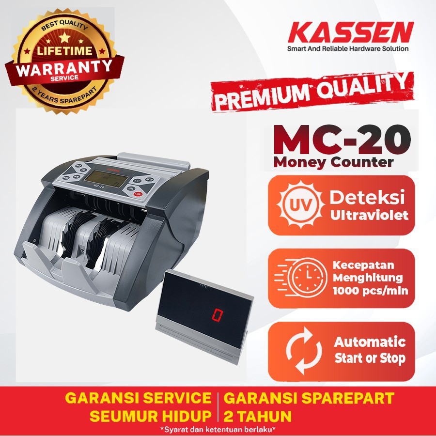 MESIN PENGHITUNG UANG KASSEN MC-20 MONEY BILL COUNTER MC20