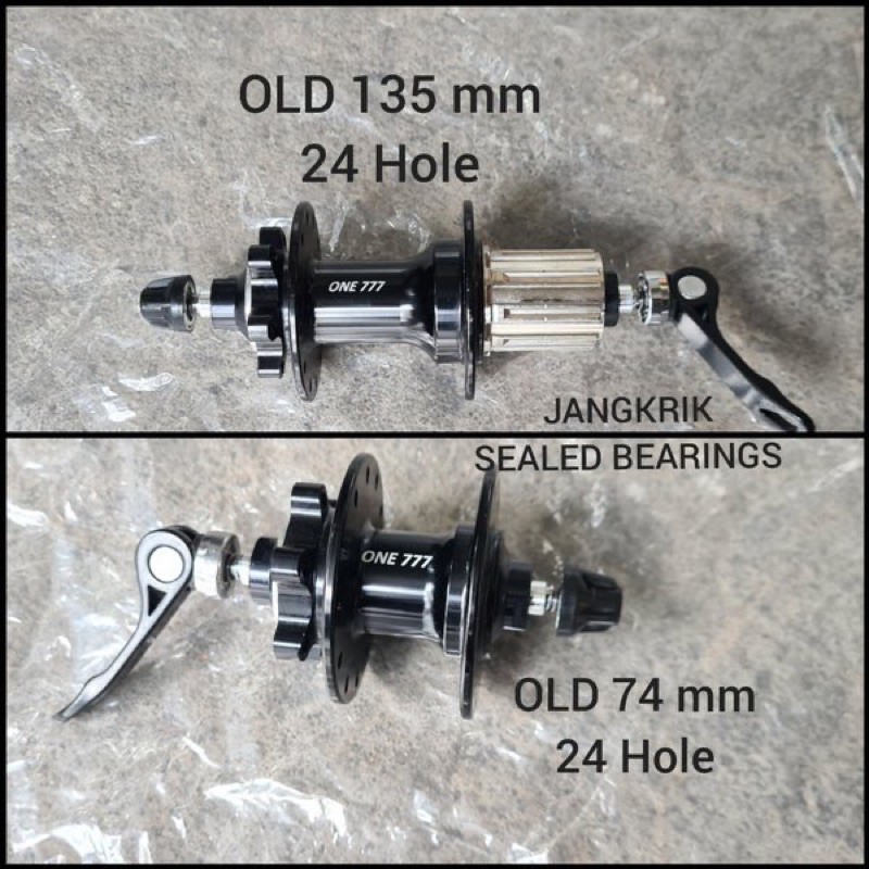 hubfree hub one777 OLD74-135mm discbrake sepasang lubang 24hole sealed bearing jangkrik