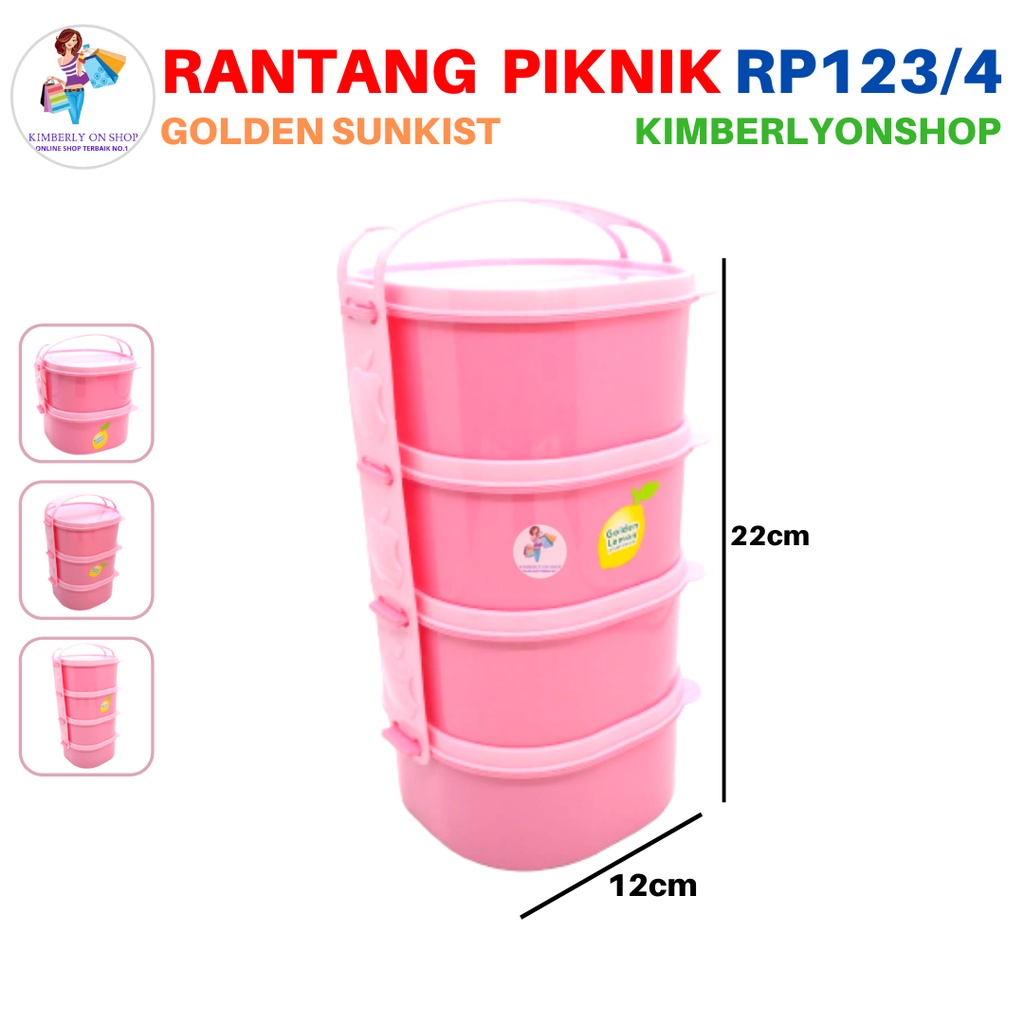 Rantang Piknik Susun Anak Wadah Saji Makanan RP 123 Golden Sunkist