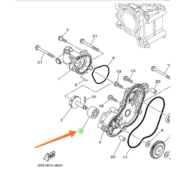 sil seal waterpump water pump xeon karbu rc gt aerox 125 ori ygp 44D-E2223-00