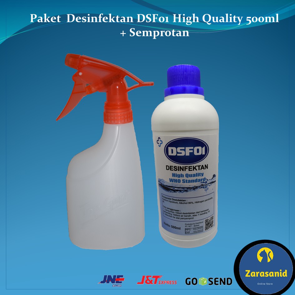 Paket Desinfektan dan Semprotan DSF01 Standar WHO Ready Stock 500ml Bisa Kirim Gojek Harga normal