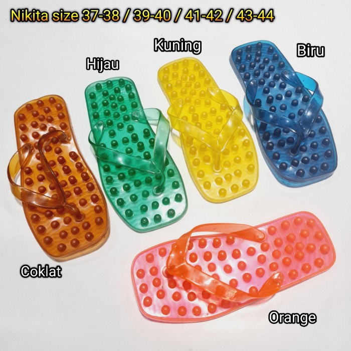 Tiara PYU jelly kaca sandal jepit sendal kesehatan karet nikita