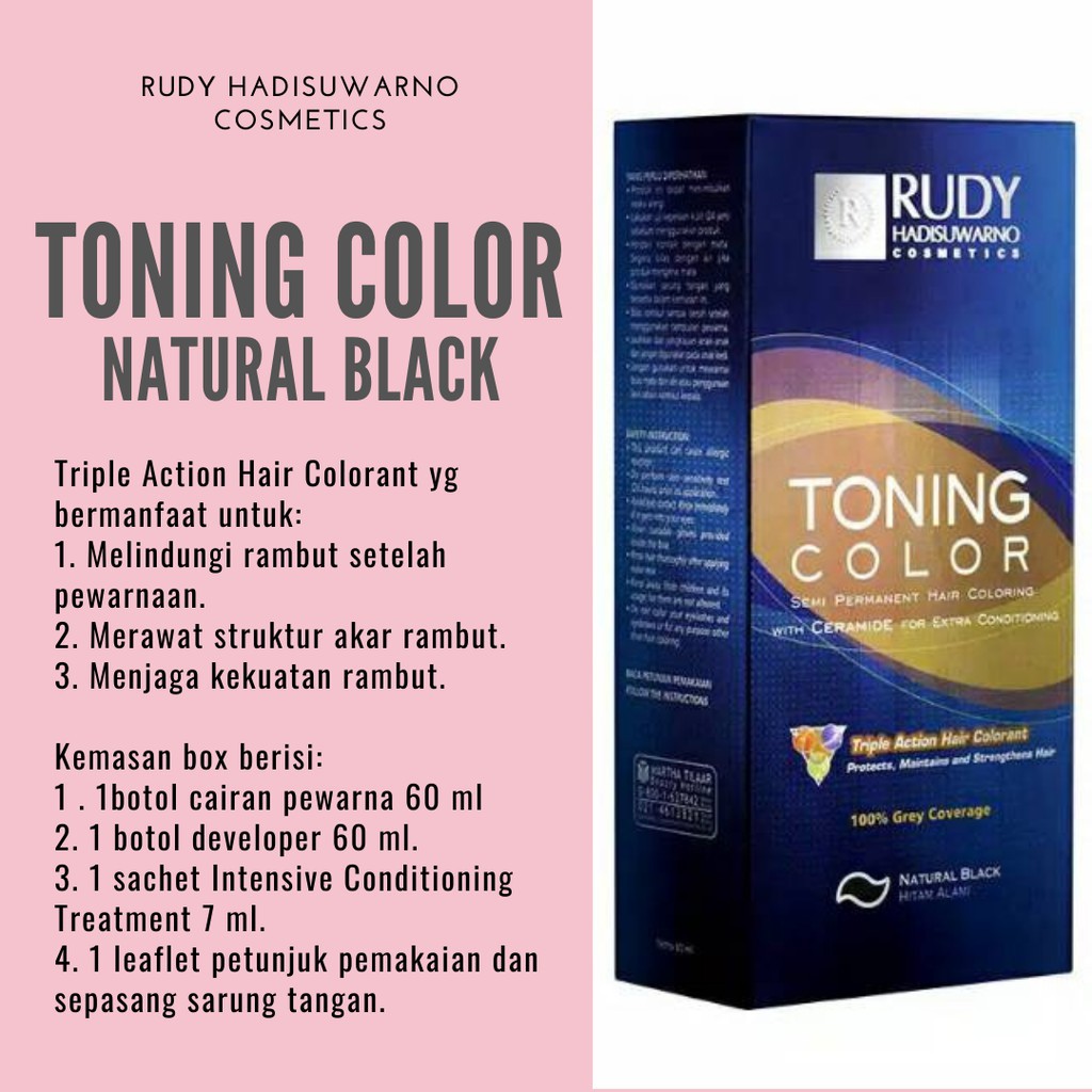 Rudy Hadisuwarno Toning Color Natural Black/Brownish Black 60ml