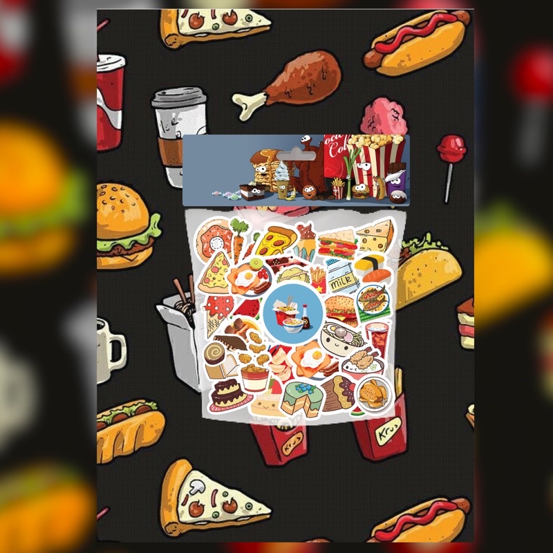 

[35 PCS STICKERS] Stickers FOODIES untuk laptop, hp, dll