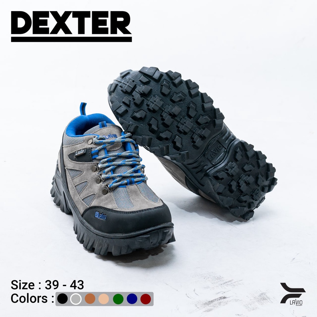 LAVIO Dexter Safety Ujung Besi Sepatu Pria Kerja Lapangan Outdoor Hiking Tracking Mendaki Gunung Spatu Sefty Proyek Industri