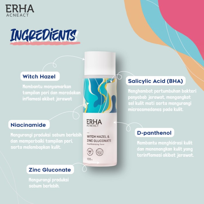 ERHA Toner Wajah Acneact Witch Hazel &amp; Zinc Gluconate Pore Minimizing + pH Balance