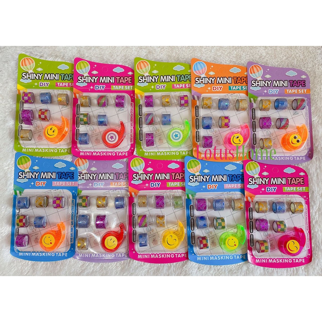 

Shiny mini tape diy warna 7in1 Selotip Isolasi Kertas Kado