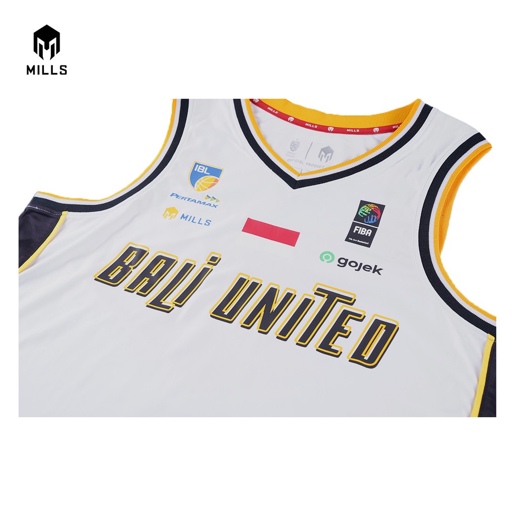 MILLS Bali United Basketball Away Jersey 26002BU White Original