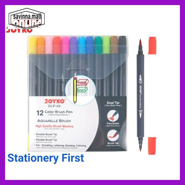 

U0Uo879- Colour Brush Pen Aquarelle Brush Spidol Kuas Warna Joyko Clp-43 Y7Ry688-