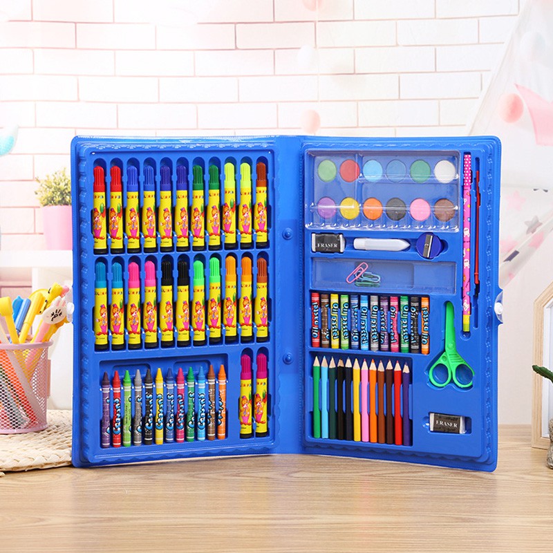 ELFYDO CRAYONSET86 Crayon Set Isi 86 Pensil Warna Cat Air Alat Lukis Karakter Stationary Color Pencil