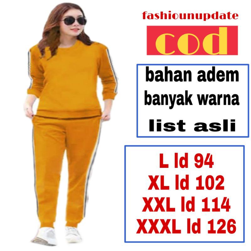 BAJU SETELAN OLAHRAGA SENAM TRAINING WANITA BAJU AEROBIC JUMBO WANITA