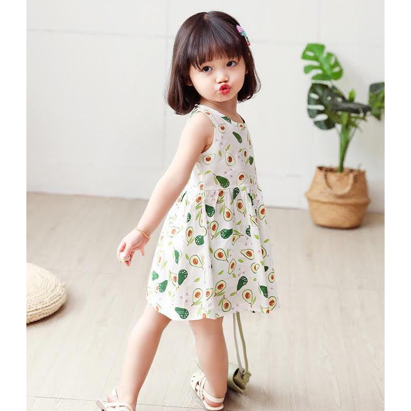 Dress Katun [ Avocado ] Anak Perempuan [ Usia 2 -5 Tahun ] HM789