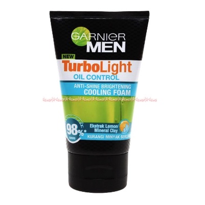 Garnier Men Turbolight 100ml Oir Control Cooling Foam Sabun Muka Pria Garnier