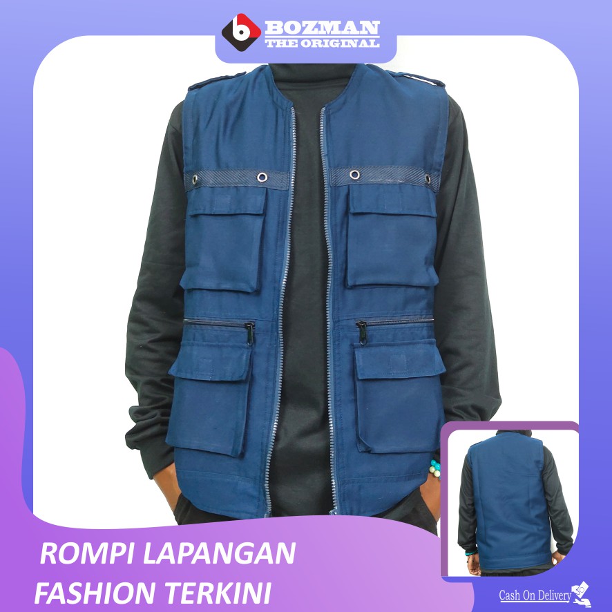 Rompi Cargo Lapangan (Tactical Vest) - 6 Kantong Besar Multifungsi