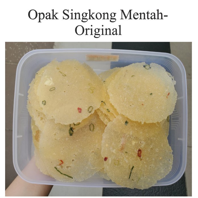 

Makanan Ringan Gurih opak singkong mentah - Original 40-54 keping