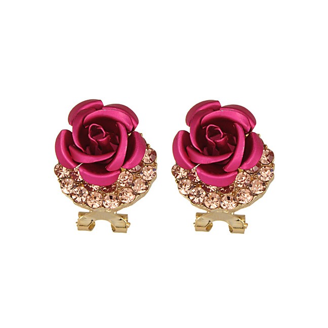 LRC Anting Tusuk Fashion Flower&amp;diamond Decorated E50799