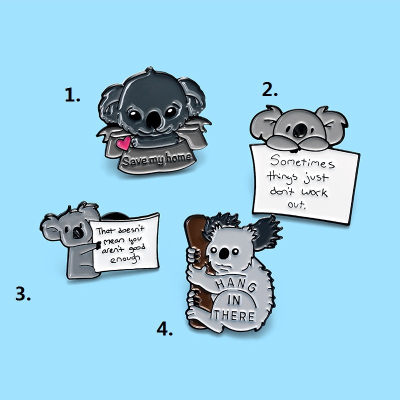 Bros Pin Enamel Desain Kartun Koala Beruang Untuk Hadiah