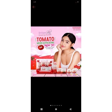 Original Brilliant Skin TOMATO FACIAL SET (1 paket 4 produk krim siang ,krim malam, tonner ,sabun)