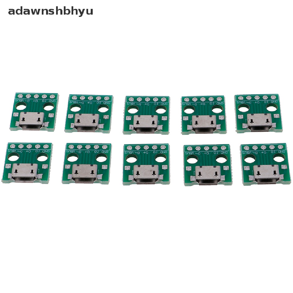 Adawnshbhyu 10Pcs Adaptor MICRO USB to DIP 5Pin Female Connector PCB Converter Board