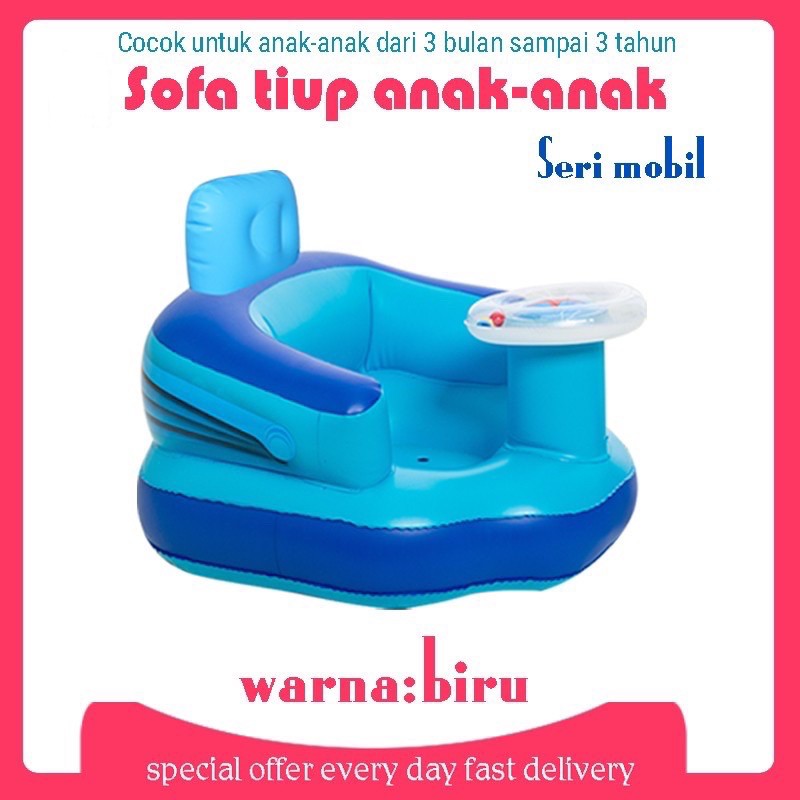 Kursi duduk bayi motif Mobil Biru untuk Kursi Makan Bayi motif mobil biru