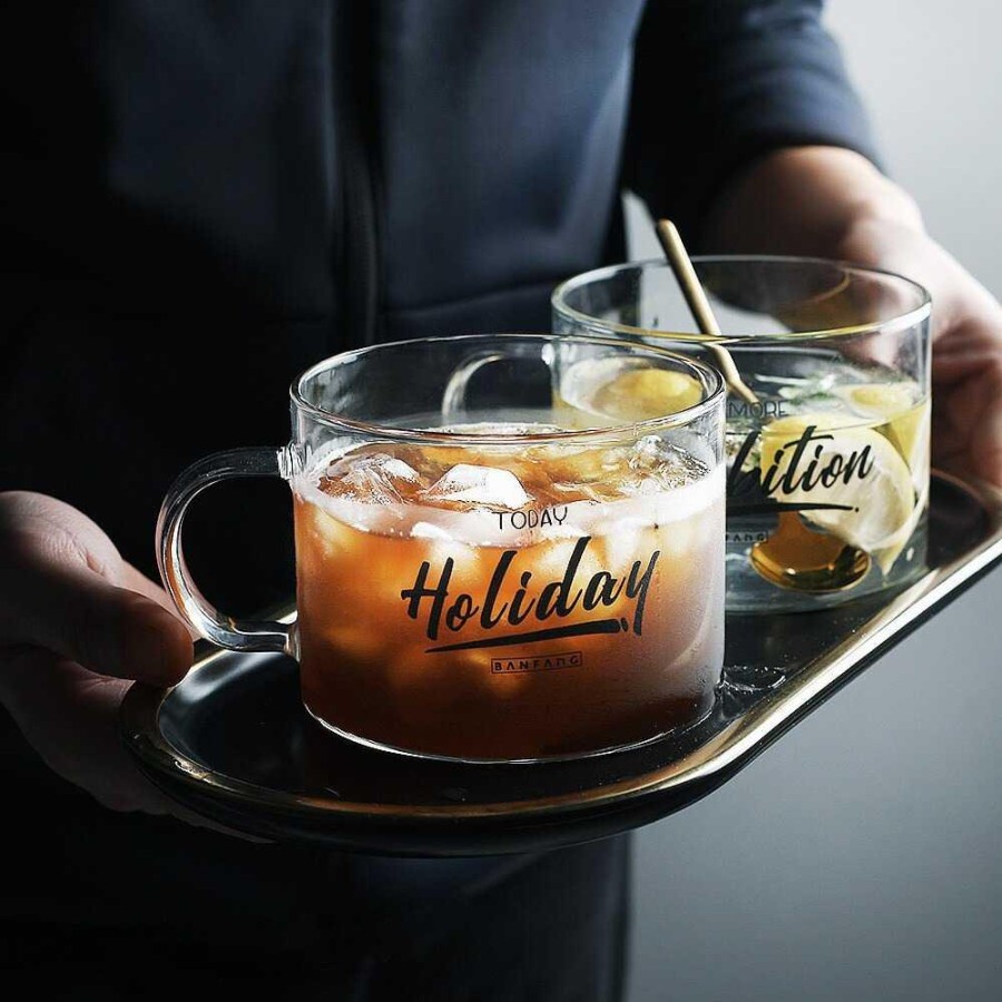 Gelas Cangkir Kopi Glass Coffee Mug Desain Cute Baby 475ml - MD18 - Transparent