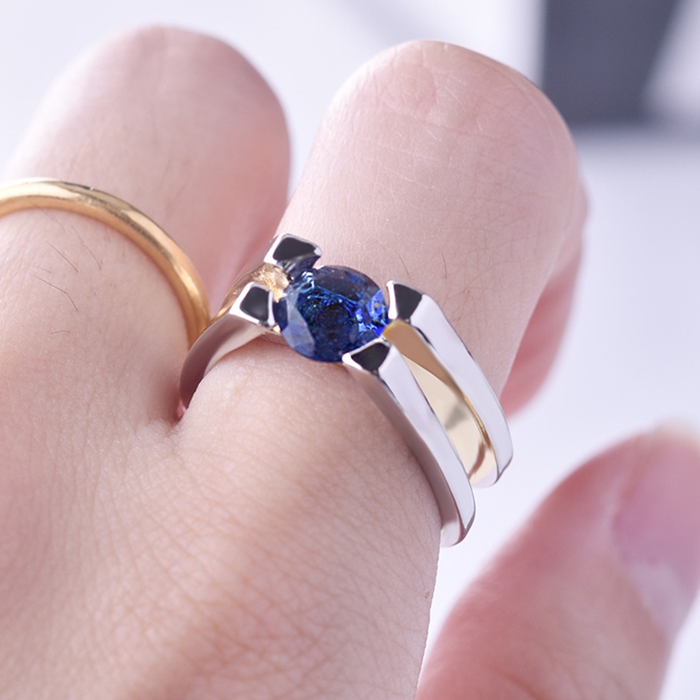 Hu Hu Hu Hu Hu Alat Bantu Pasang Kacamata♡ Cincin Wanita Desain Geometri Hias Sapphire Imitasi Untuk Pernikahanlamaranhadiah