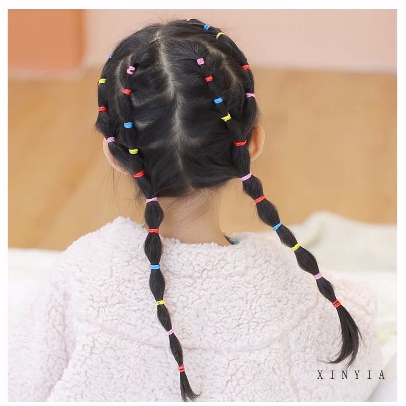 2000Pcs Ikat Rambut Pakai Pita Rambut Karet Gelang  Mini Elastis Gadis Bayi Rambut Untuk Ponytail Wanita