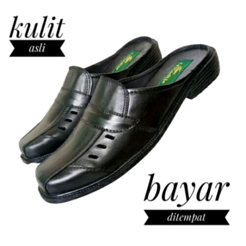 Selop kulit gepak asli sepatu sandal kulit asli gepak