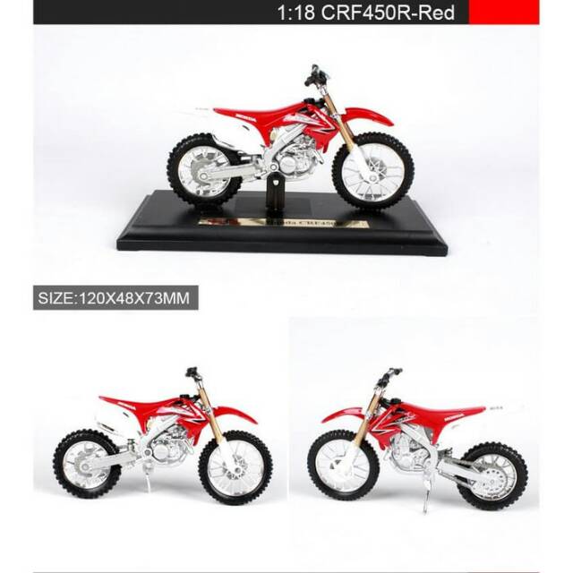 Motor Mainan Diecast Maisto 1:18 Honda CR250R XR400R CRF450R