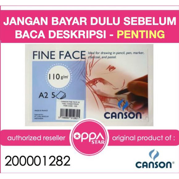 

Dijual Canson Fine Face A2 110 Gram Kertas Gambar Pencil Pastel Paper Promo