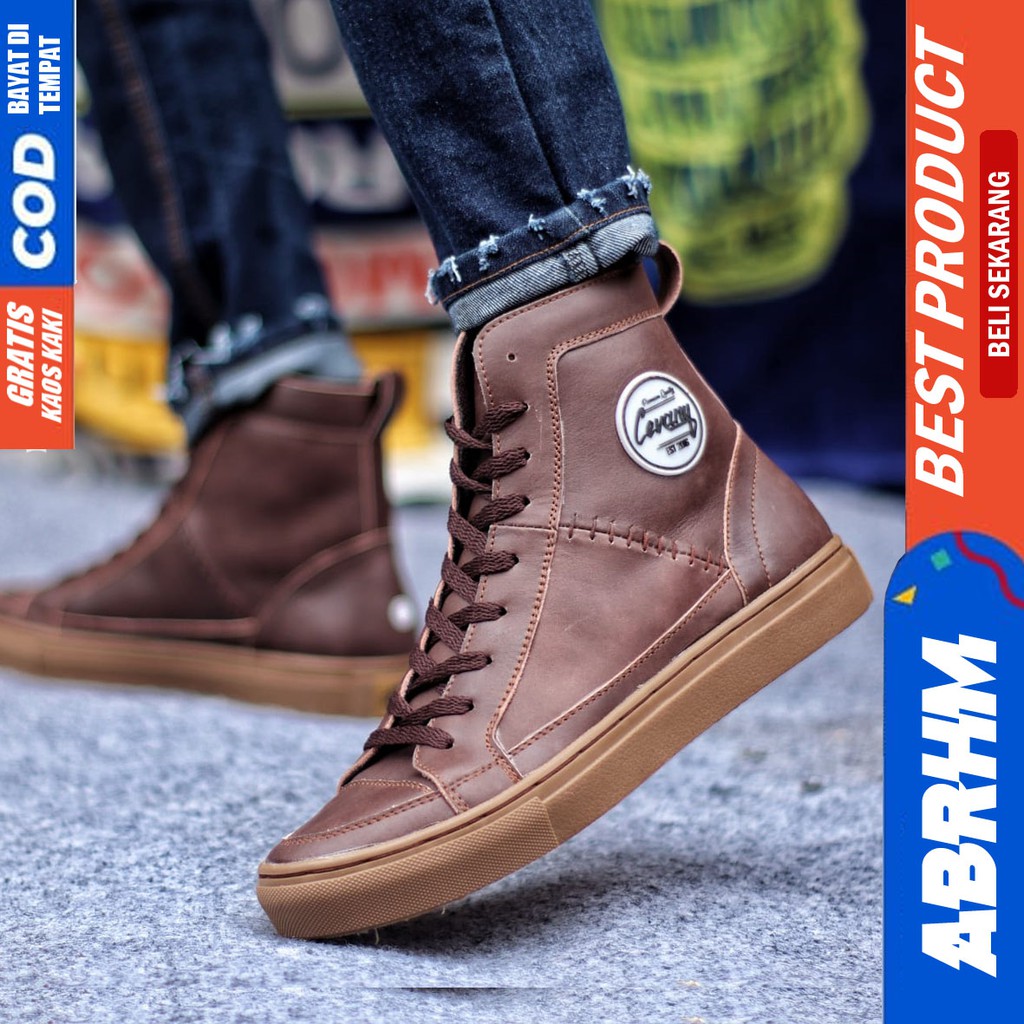 ABRHM X DANTE Sepatu Pria Casual Kulit Asli Sepatu Boot Sneakers Pria Sepatu Sneakers Casual Ori Sepatu Kasual Gaya Santai Keren Kekinian Original Shoes