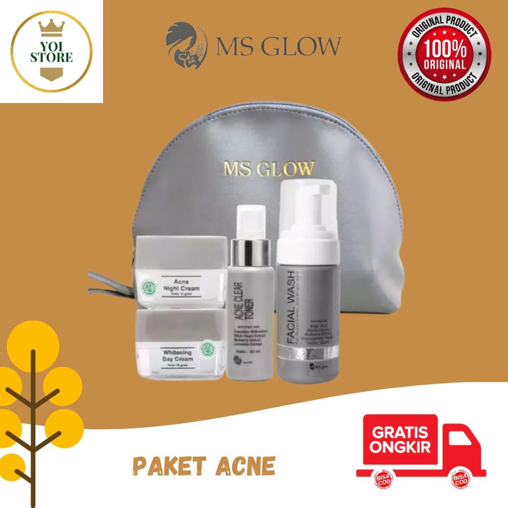 mas glow - ms glow paket acne - paket acne - ms glow acne series - kecantikan - mas glow paket acne 