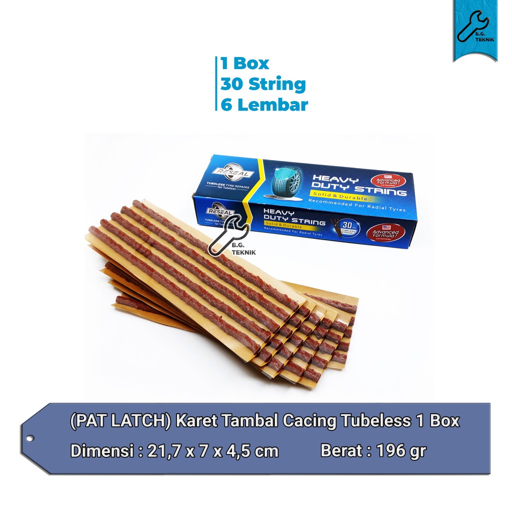 Reseal Karet Tambal Cacing Tubeless tubles 1Box