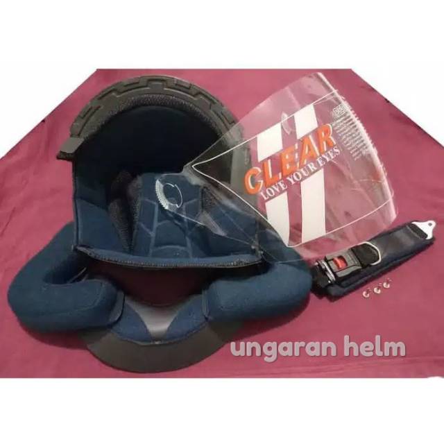 Paket Komplit Busa Helm Ink CX22/Centro plus kaca Bening Hitam Pelangi Silver CLEAR & CLEAN Anti UV