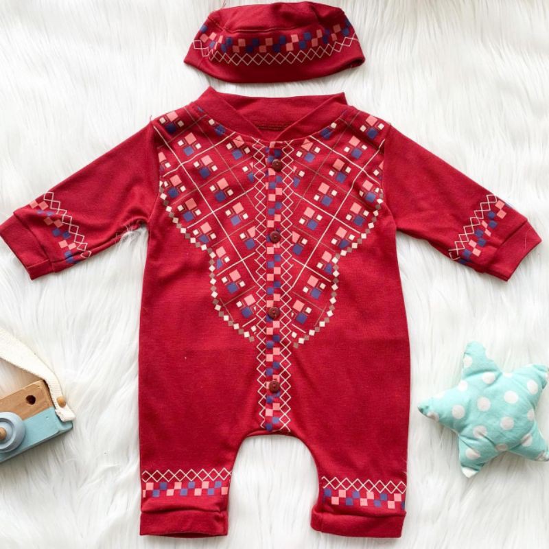 Koko Jumper Set Bayi-Merah 0-3 bulan
