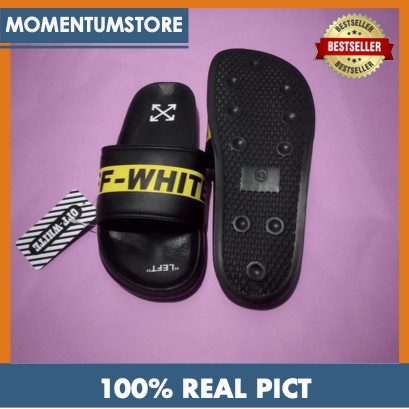 Sandal Pria dan Wanita Slide On Strip Off White Sandal Off-White Sandal Distro Off White Sandal Slop-7