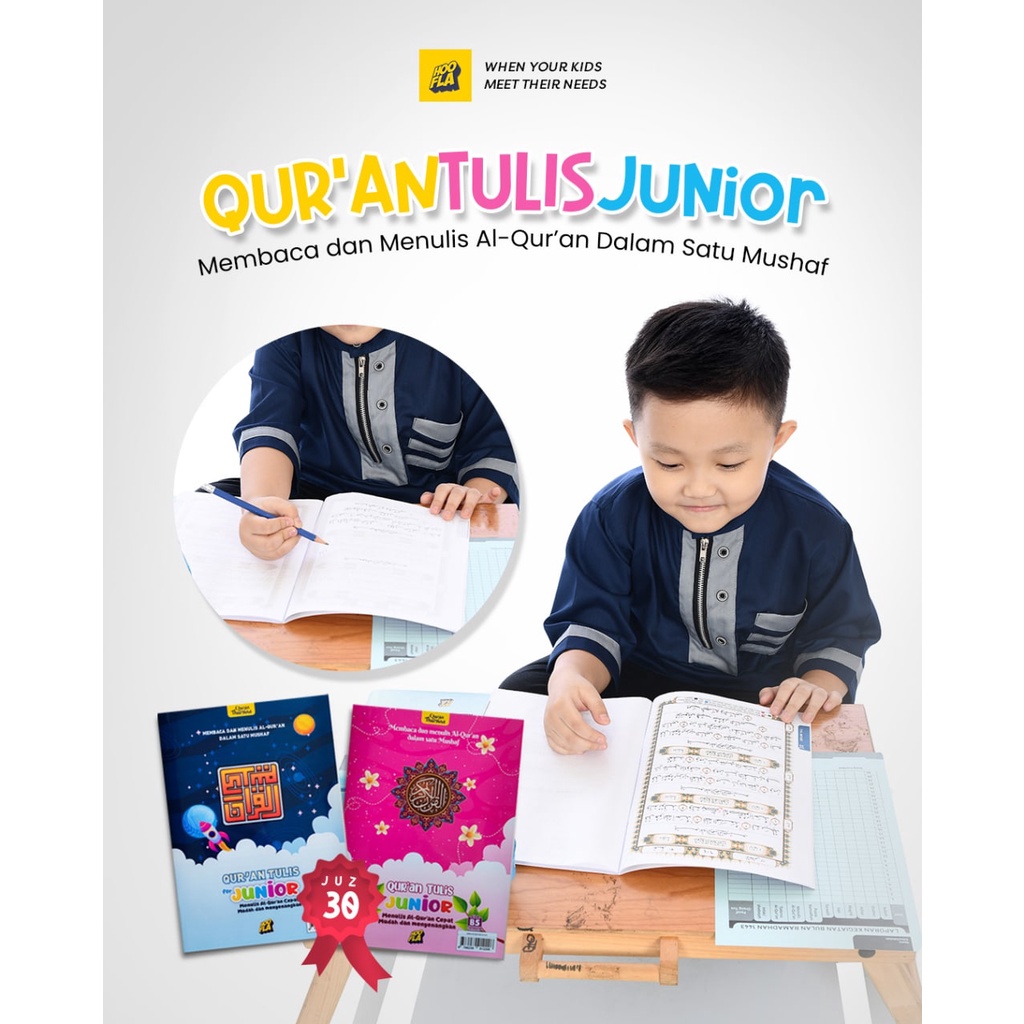 Buku Quran Tulis for Junior Juz 30 Belajar Menghafal dan Menulis Latihan Tahfidz Tahfiz Juz 30 Juz A