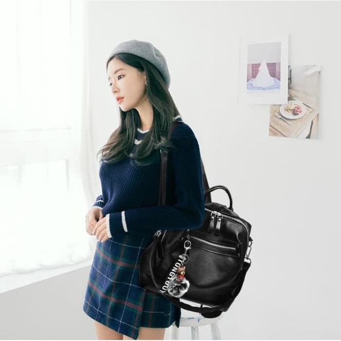 [DISKON 9.9] TAS WANITA RANSEL KULIT BACKPACK SEKOLAH KULIAH KERJA TAS PUNGGUNG BEST SELLER FASHION 