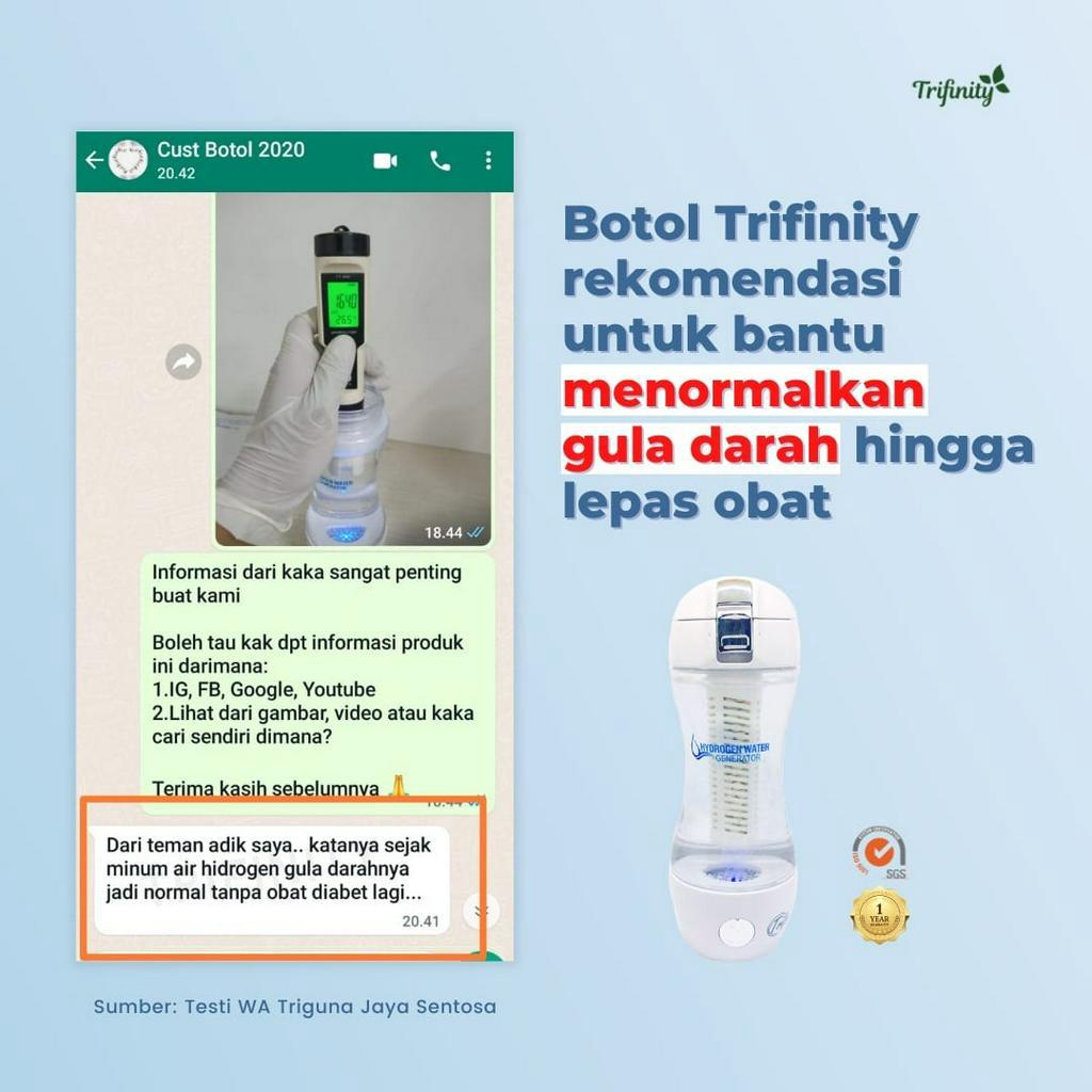 Turun gula darah diabetes kencing manis tanpa obat herbal insulin hanya dengan botol trifinity Gen2 Surabaya