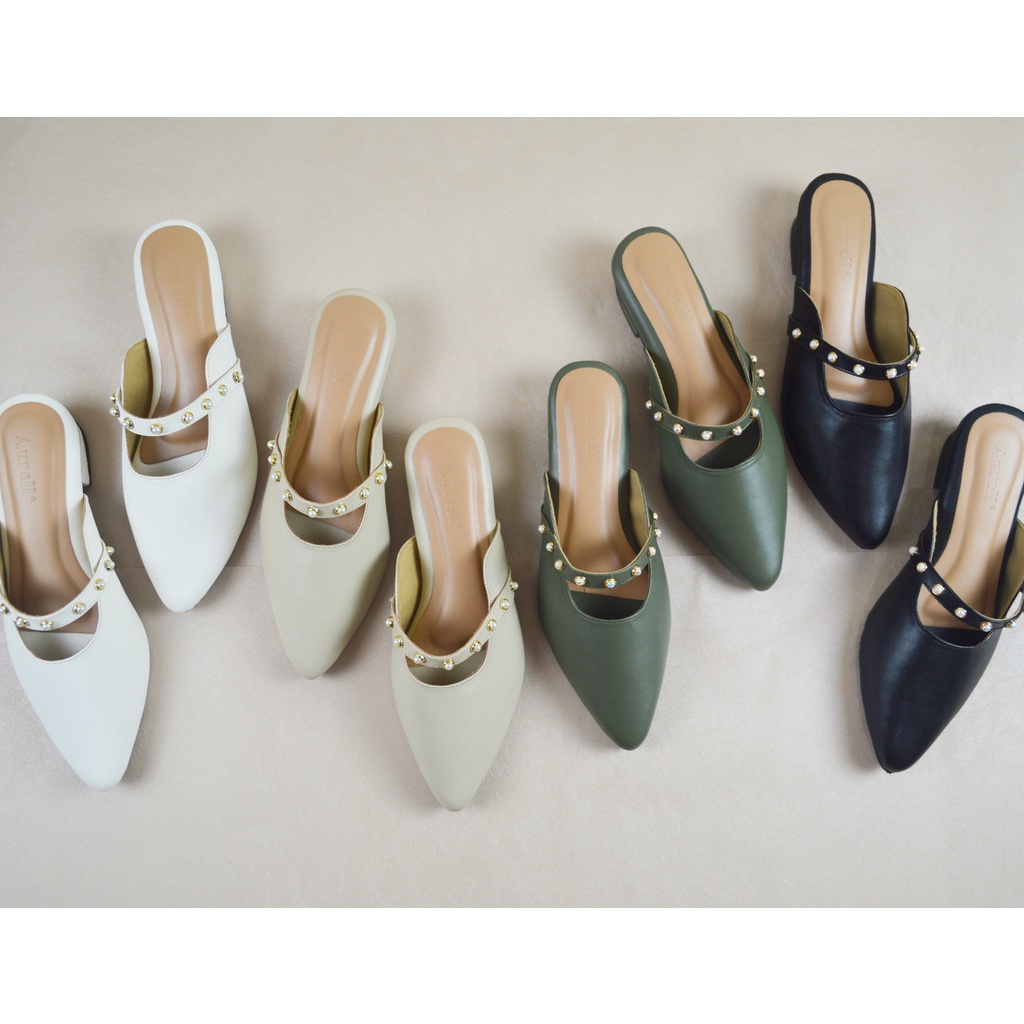 AURELL - Aileen Mules Wanita Hak 3cm Bigsize 41-46 Garansi 60 Hari