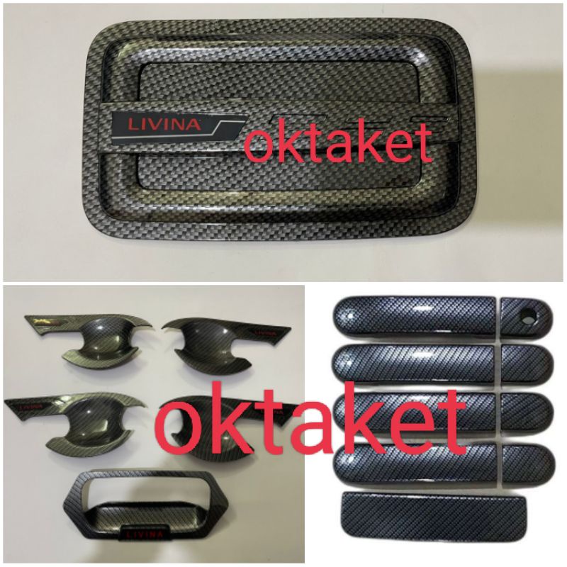 paket outer handle tank cover Livina lama Grand Livina 2008-2018 Full Carbon