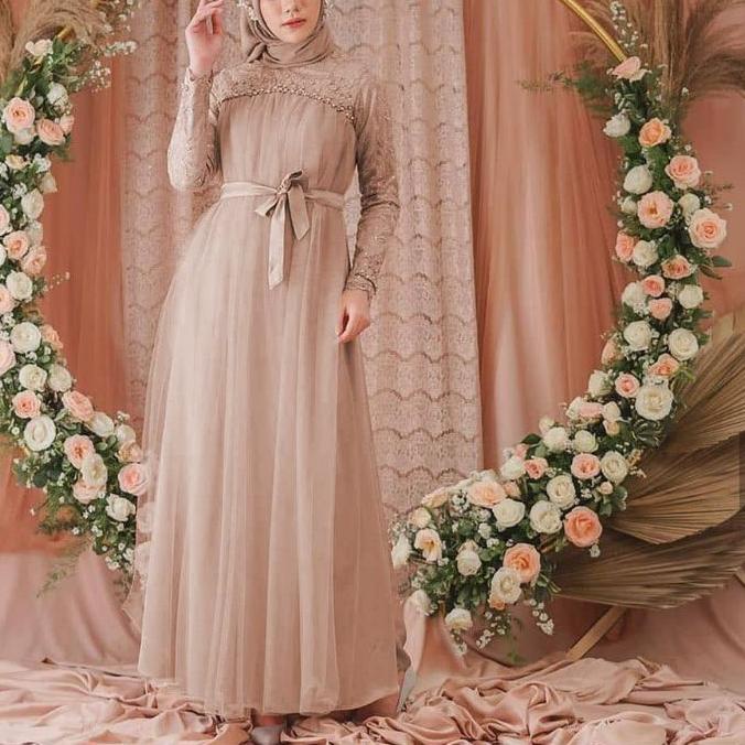 ✮ Maxi mikayla/Gamis brukat/gamis terbaru 2021/gamis modern wanita/gamis /baju gamis muslim/dress wa