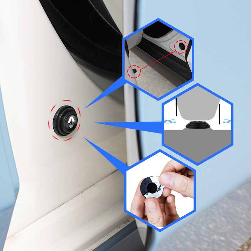 4pcs Shock Absorber Pintu Mobil Bahan Silikon Untuk Renault kwid Koleos Megane RS