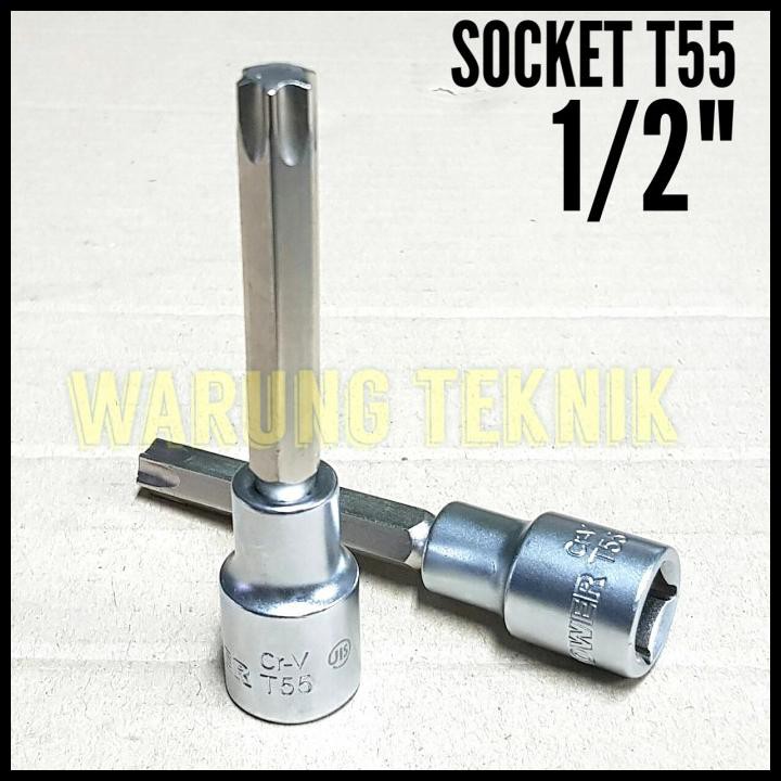 Kunci Sok Panjang Bintang Bit Socket Deep Torx T55 T 55