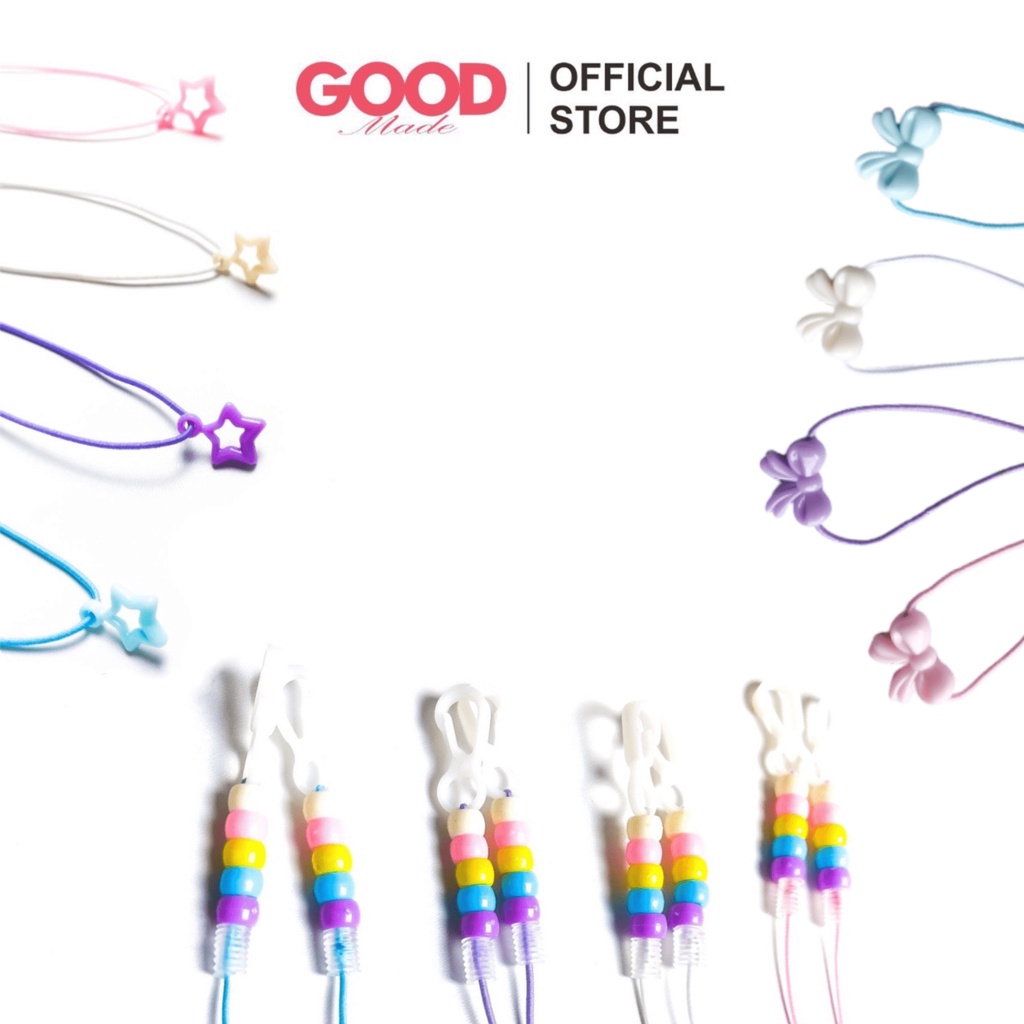 GOOD MADE - KALUNG MASKER 2 IN 1 MUTIARA / KONEKTOR SEKALIGUS STRAP MASKER HIJAB RAINBOW