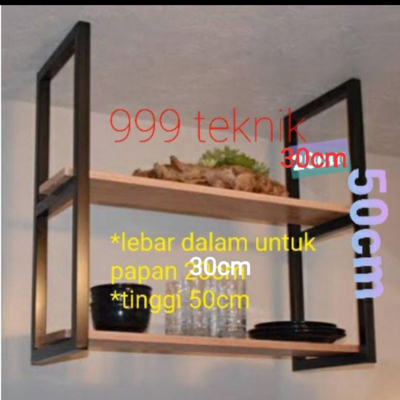rak besi 2 susun rak dinding kichen set