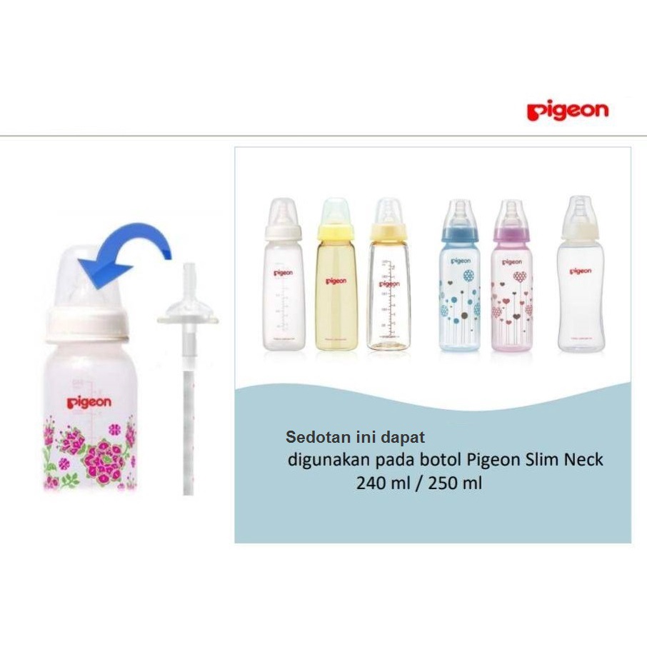 Sedotan untuk Botol Pigeon Slim Neck / Pigeon Silicone Straw Top 8m+